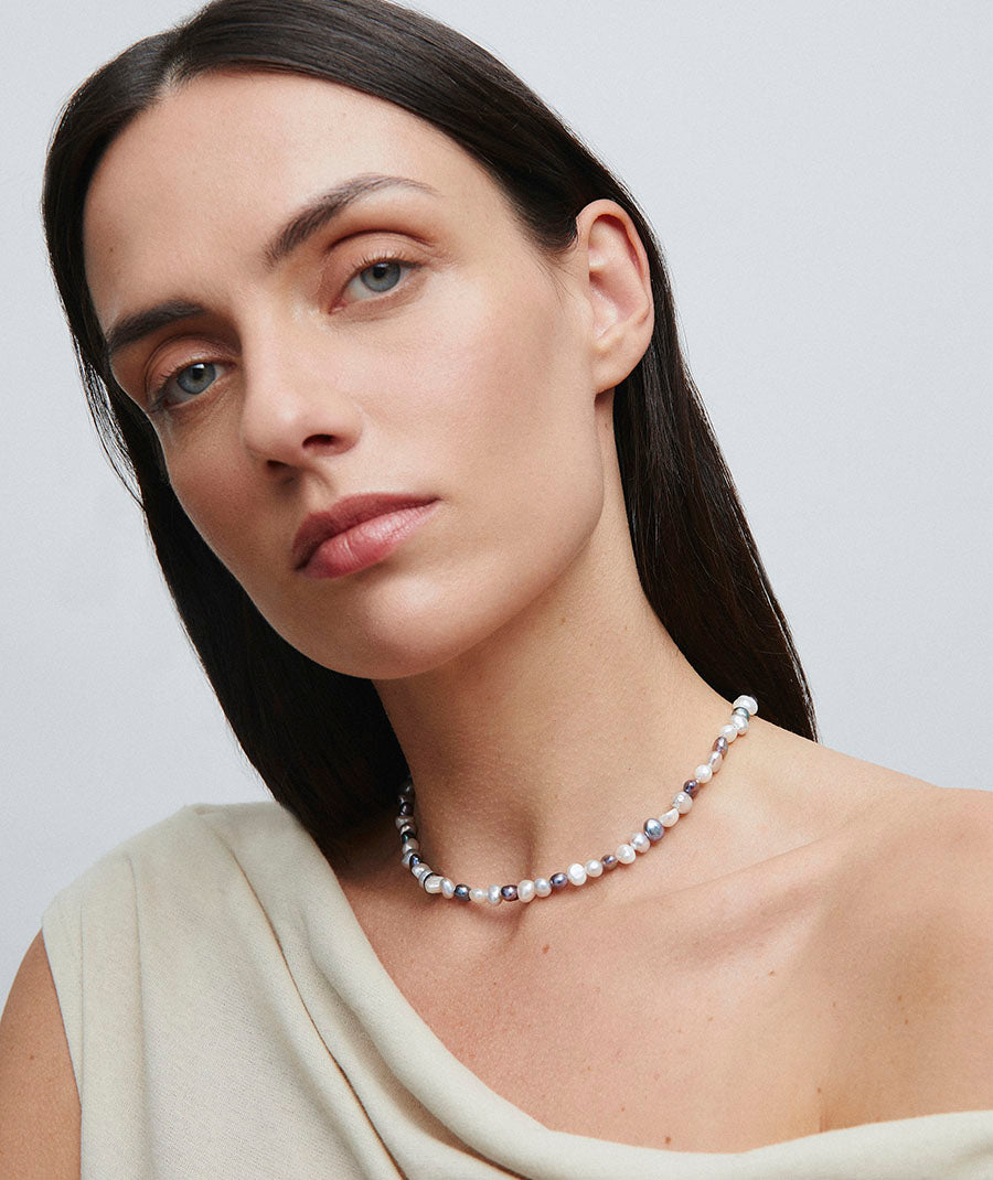 Necklace Hiverna with bicolour cultured pearls