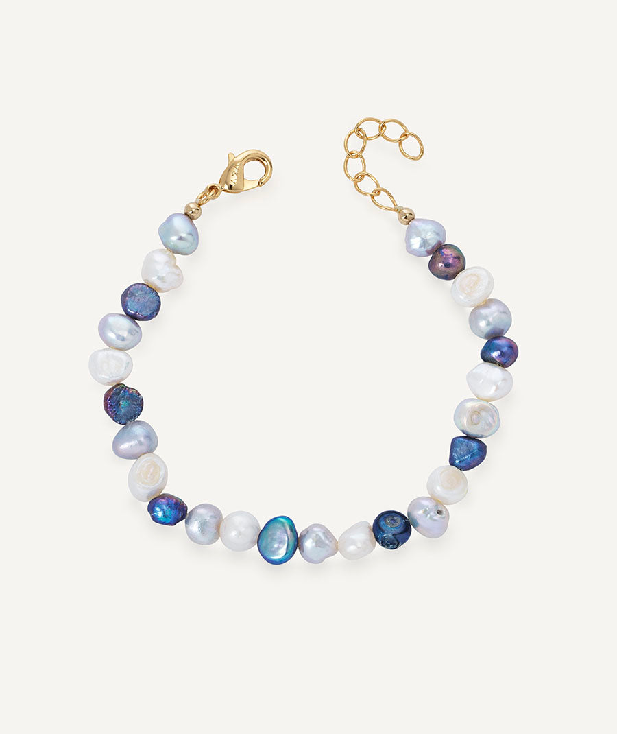 Pulsera Hiverna con perlas cultivadas bicolor