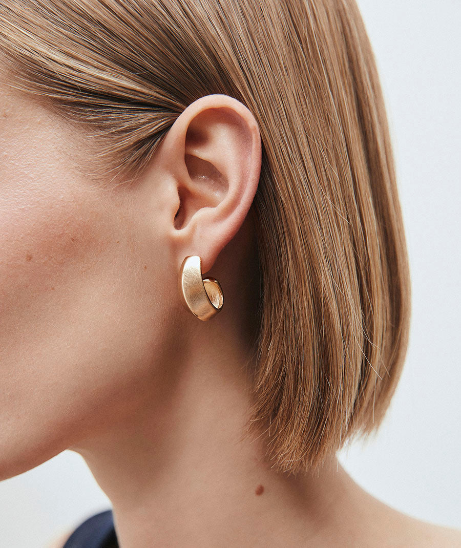 Pendientes semiluna Textura Dual