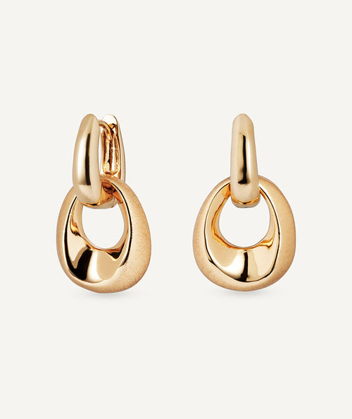 Earrings Dual Textured Interlaced Hoops