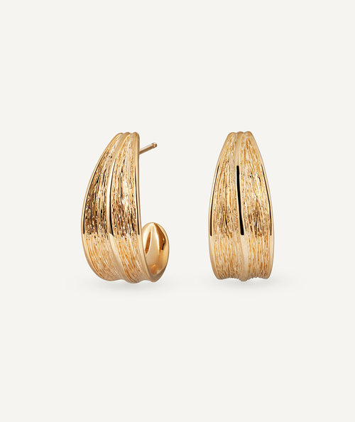 Earrings Curve Crescent Textured