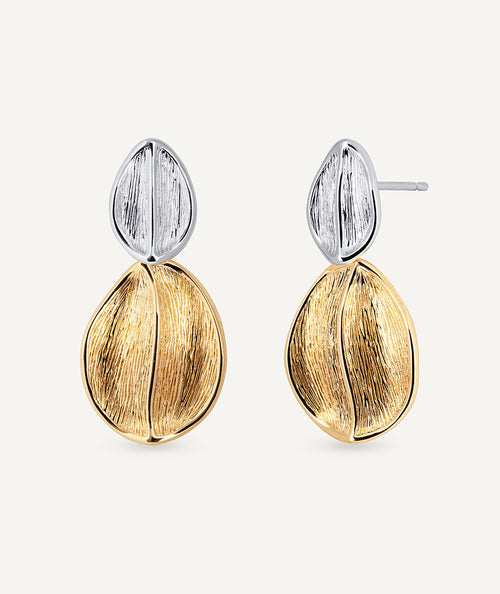 Pendientes hojas textura Curve Dúo