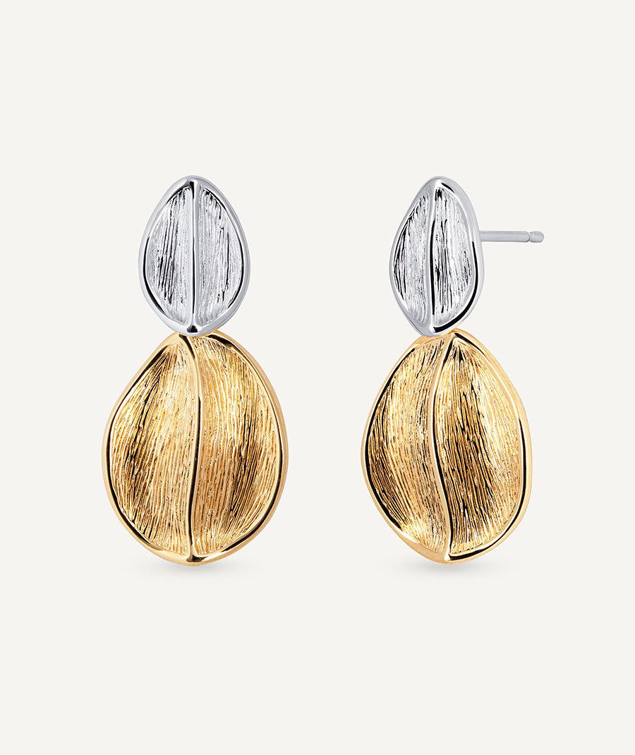Pendientes hojas textura Curve Dúo