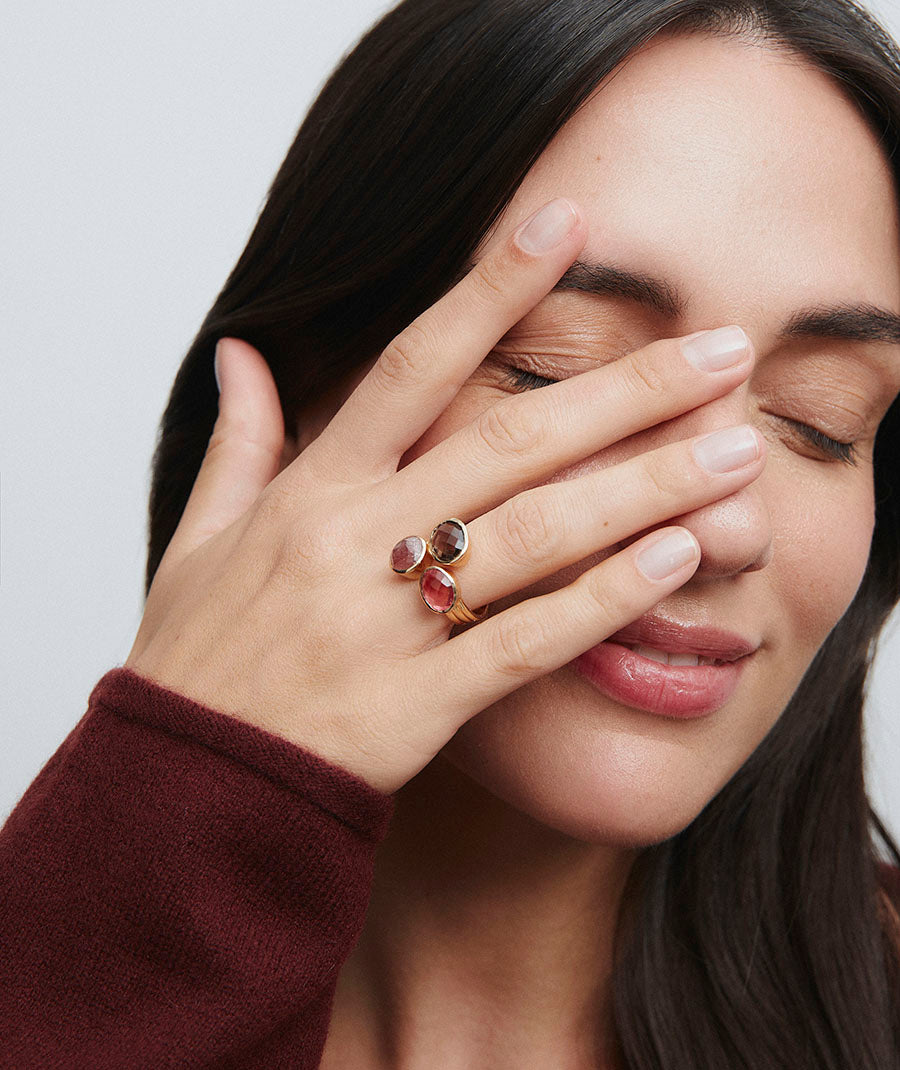 Ring Rosé Bruma with natural stones