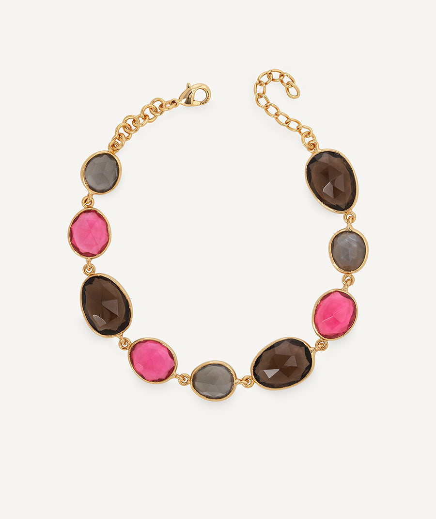 Pulsera Rosé Bruma con piedras naturales