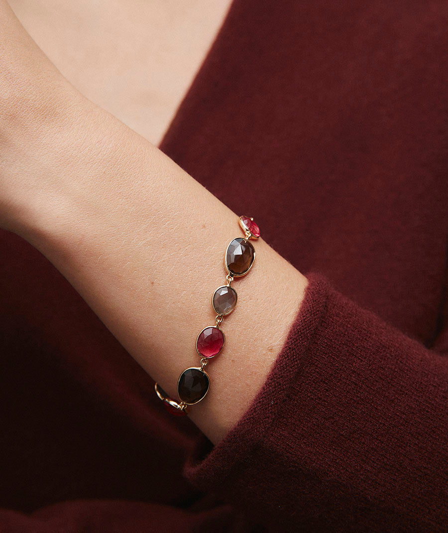 Pulsera Rosé Bruma con piedras naturales