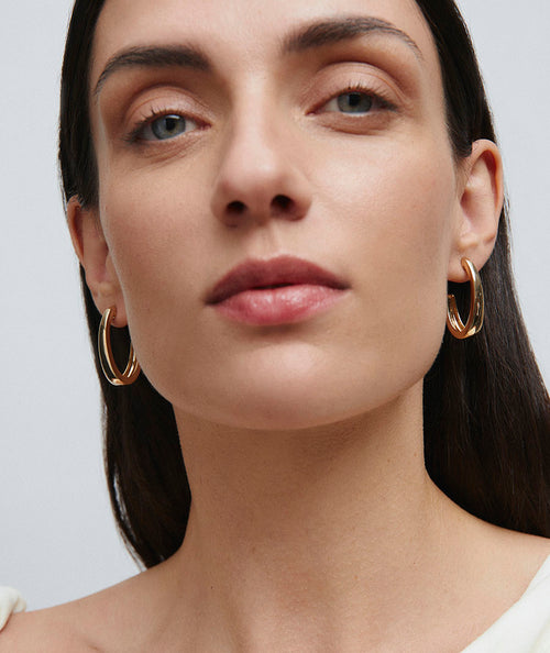 Earrings Arc half-moon smooth oval secundaria