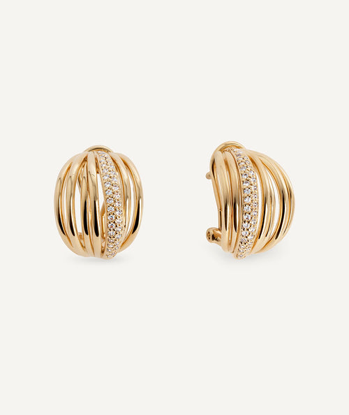 Pendientes semiluna tiras Allure con circonitas