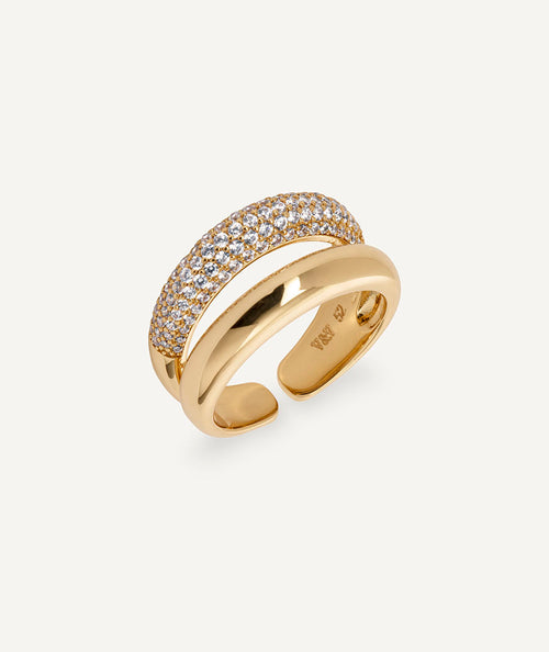 Ring Allure open duo with zircons