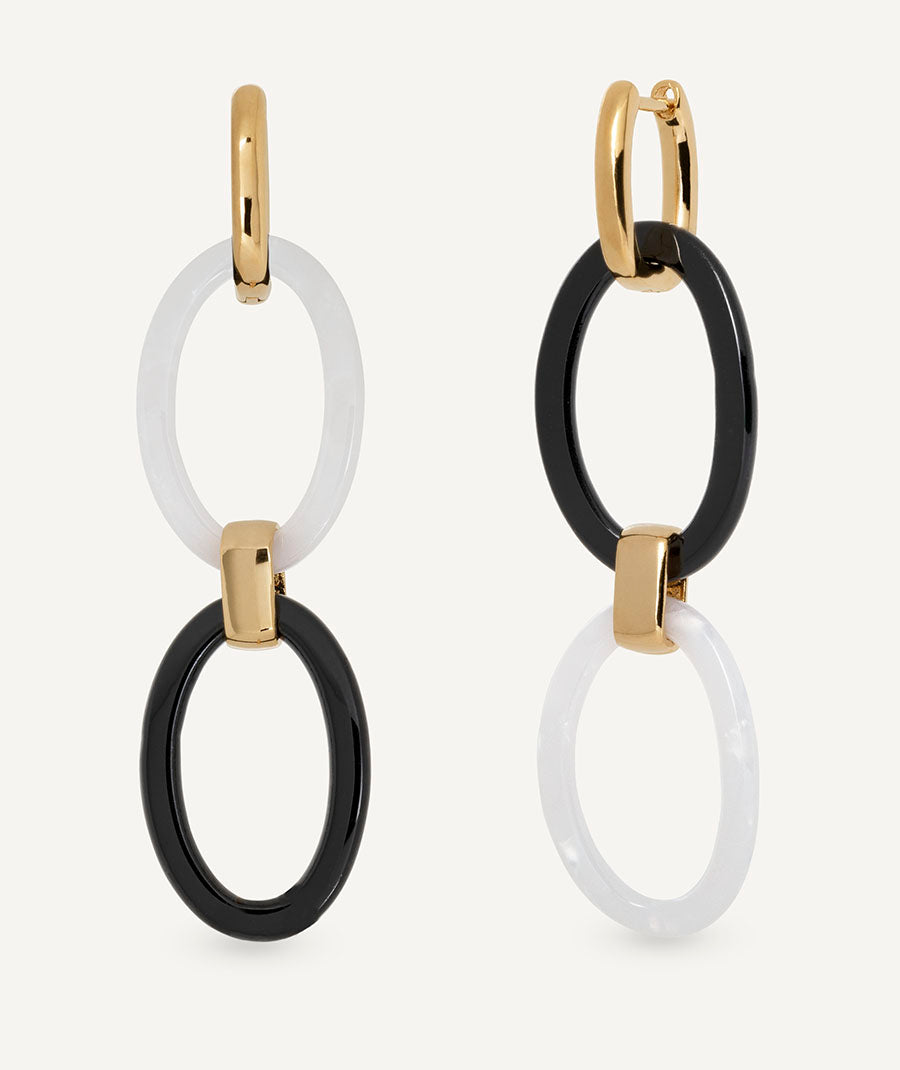 Pendientes largos Foclar de aros bicolor