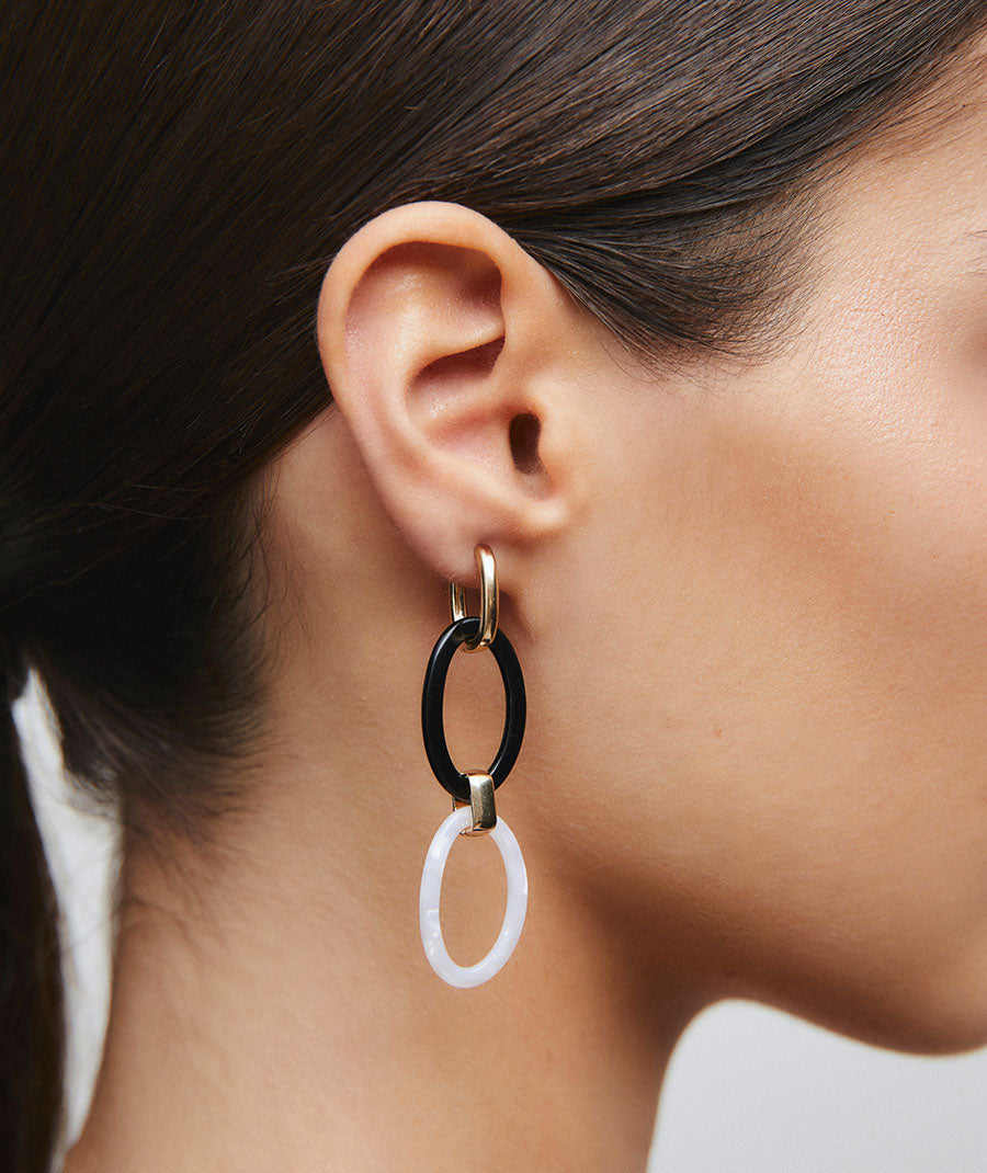 Pendientes largos Foclar de aros bicolor