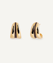 Horizonte Crescent Earrings with Brown Enamels