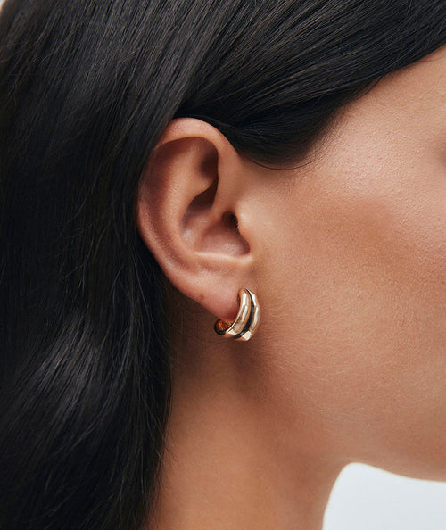 Pendientes semiluna Horizonte con Esmaltes marrón secundaria