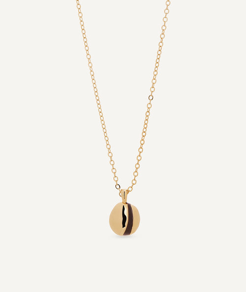 Pendant oval irregular Horizonte with brown enamel