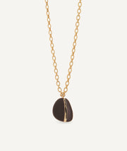 Maxi Irregular Oval Interval Pendant with Brown Enamels