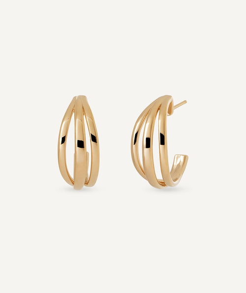 Earrings Brisa half moon with strands