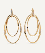 Earrings long maxi oval Flow with zirconia