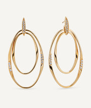 Pendientes largos maxi óvales Flow con circonitas