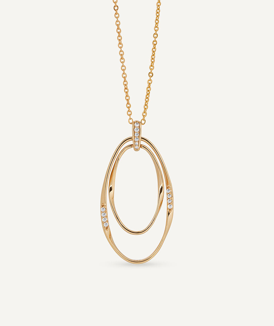 Colgante óvales Flow con circonitas