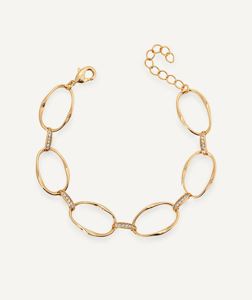 Pulsera eslabones Flow con circonitas