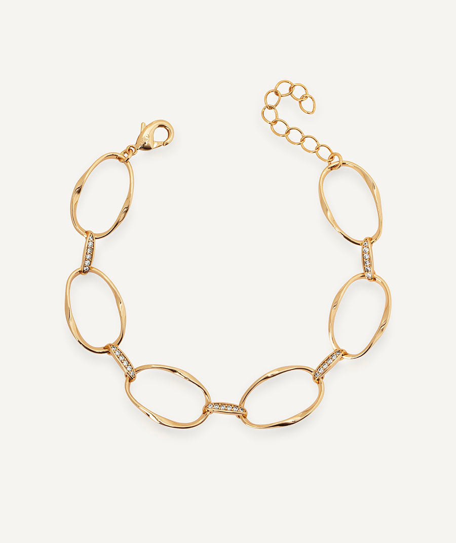 Pulsera eslabones Flow con circonitas