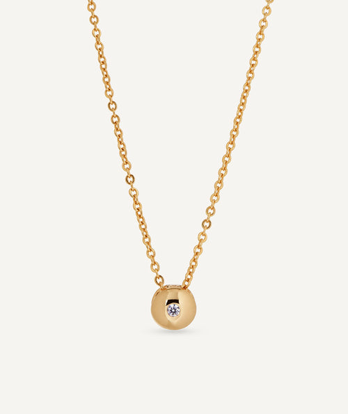 Colgante cadena fina mini Mesme con circonita