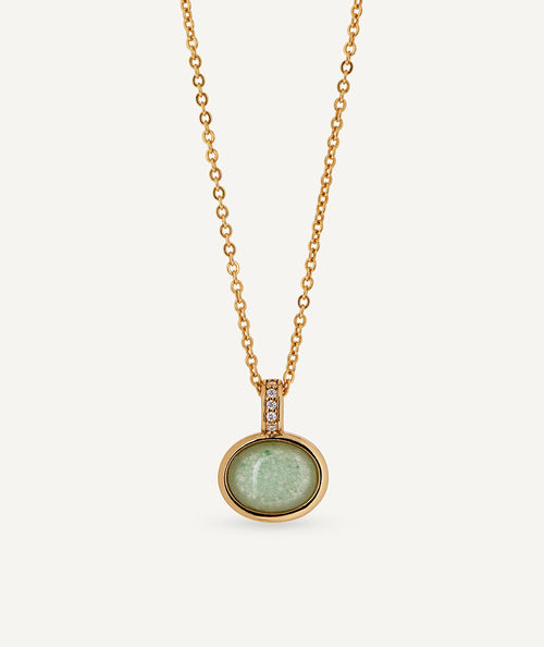 Colgante Olive con aventurina verde y circonitas
