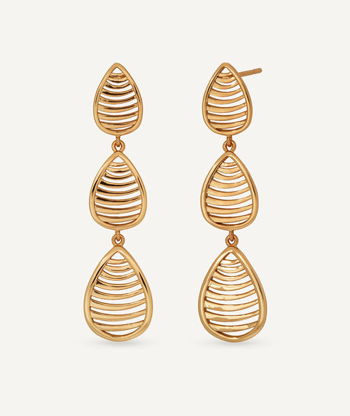 Earrings long cascade Nereida