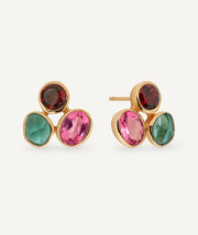 Earrings stud Flora with natural stones