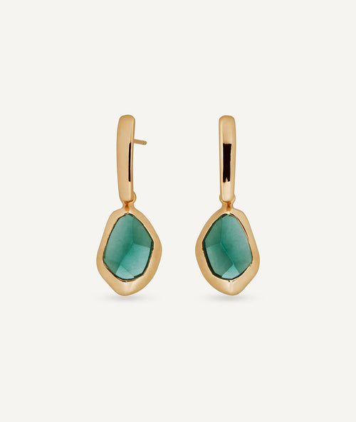 Earrings oval Flora with green tourmaline