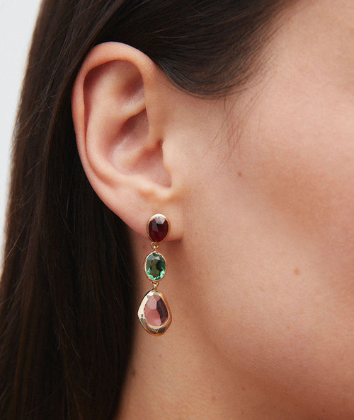 Earrings long Flora with natural stones secundaria