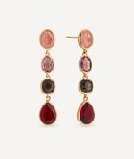 Earrings long Rougea with natural stones