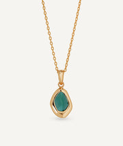 Necklace oval Flora with natural stones