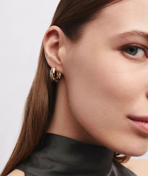 Pendientes aro mini Coctel con circonitas secundaria
