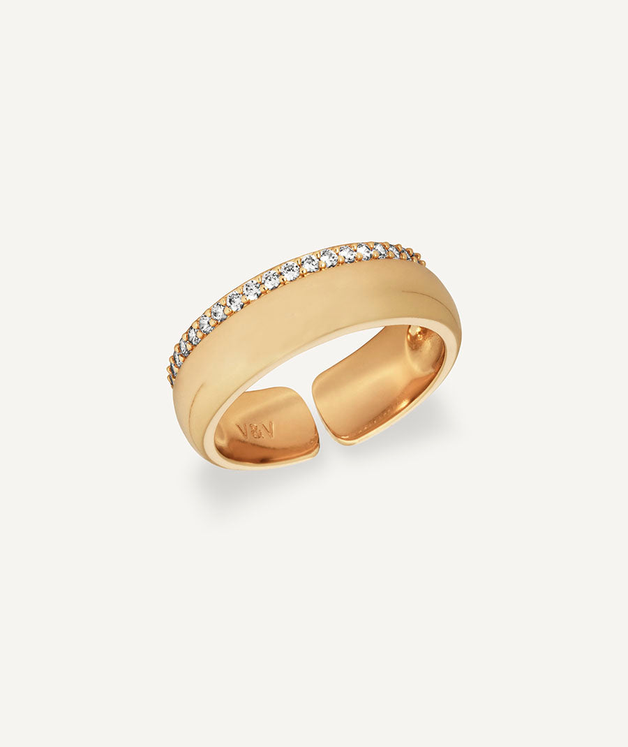 Anillo fino Coctel con circonitas