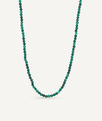 Necklace beads with malachite stone