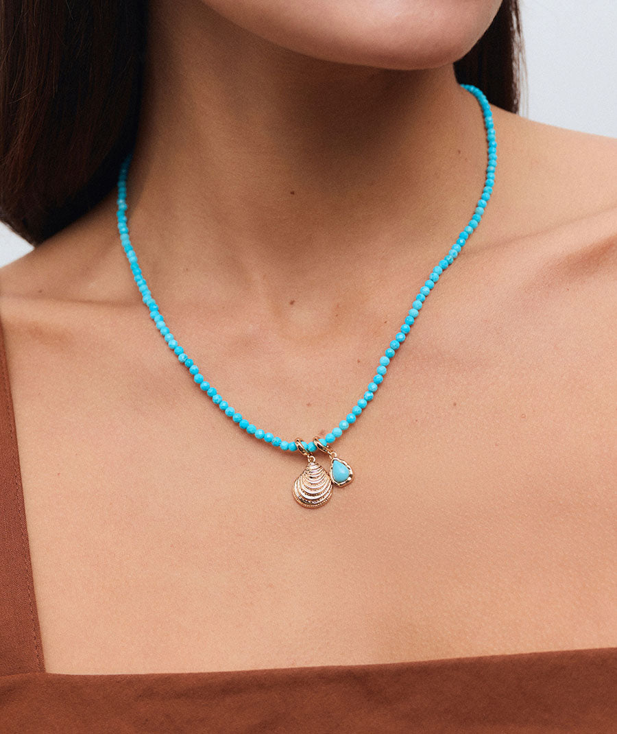 Necklace beads with turquoise stone