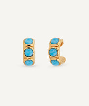 Earrings half-moon Turquesa with blue larimar quartz