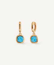 Earrings hoop Turquesa with blue larimar quartz