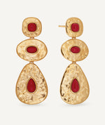 Earrings volume Zahara with red synthetic coral