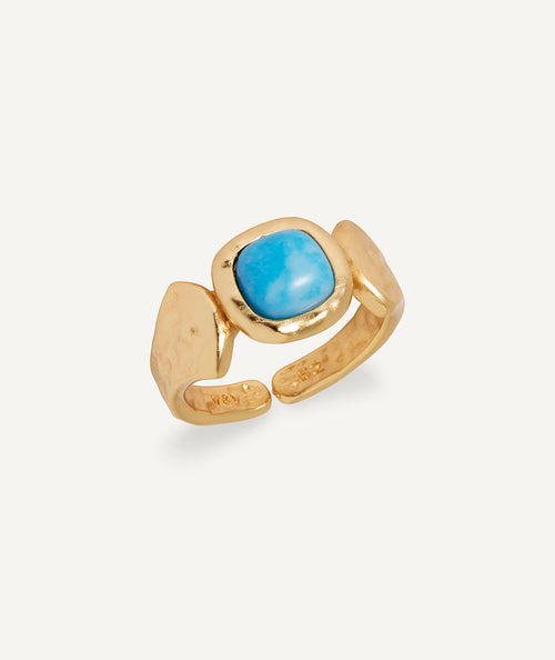 Ring Turquesa with blue larimar quartz