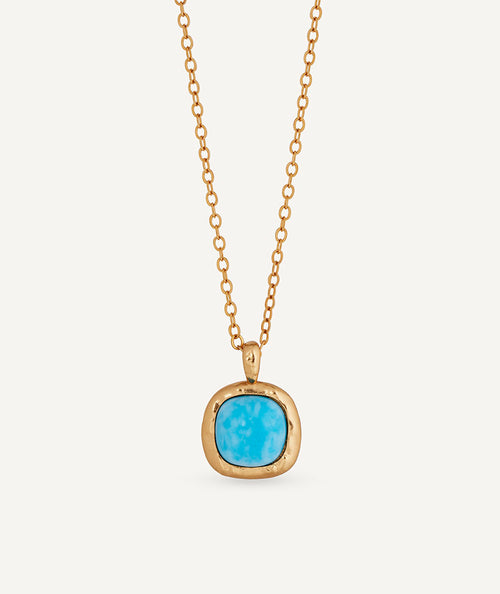 Necklace fine chain Turquesa with blue larimar quartz