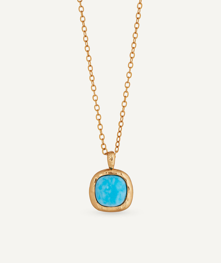 Necklace fine chain Turquesa with blue larimar quartz