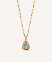 Collar cadena fina Turquesa con cuarzo larimar azul