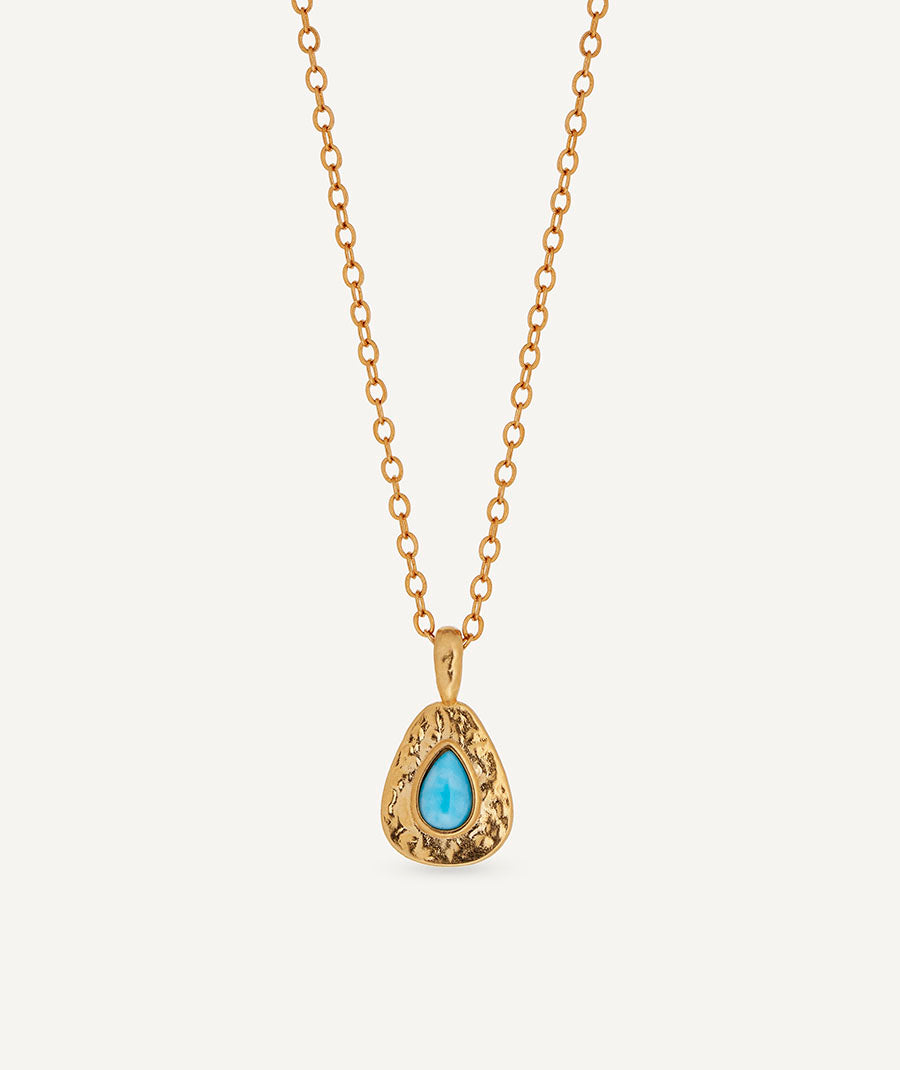 Necklace fine chain Turquesa with blue larimar quartz