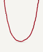Necklace beads with red synthetic coral