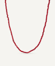 Cadena bolas con coral sintético rojo