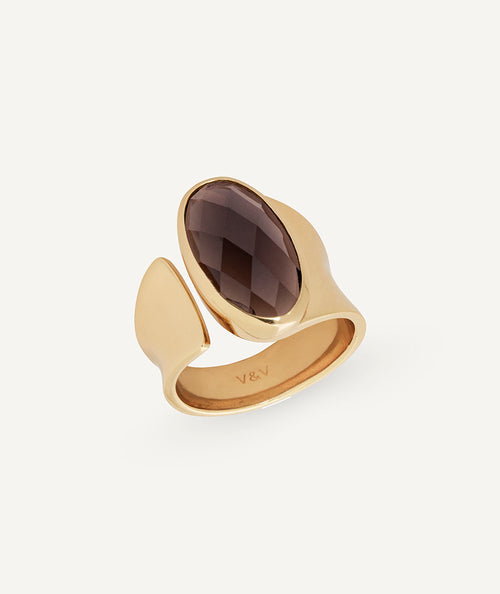 Anillo ancho Ambar marrón