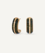 Earrings half moon Mármol with acetate and green resin