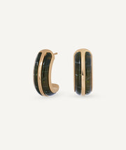 Earrings half moon Mármol with acetate and green resin